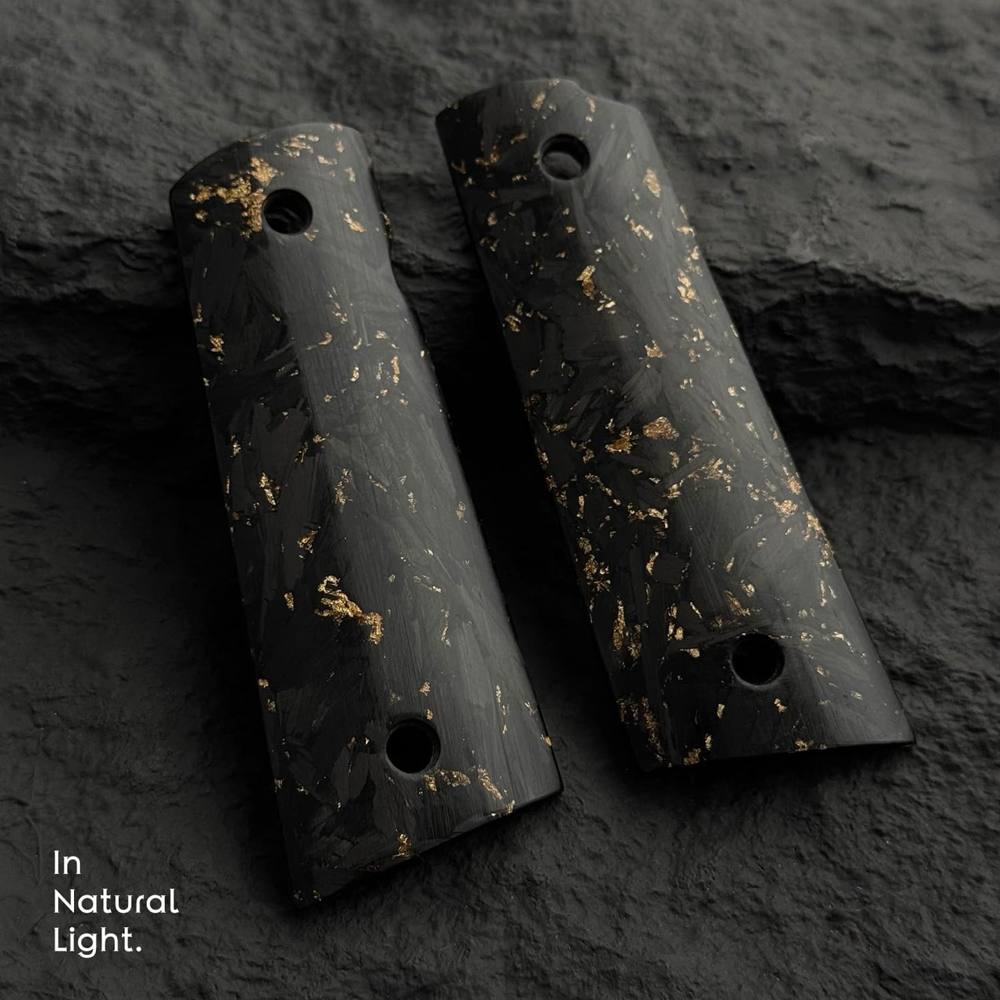 1911 Full Size Gold foil carbon fiber Pistol Grips