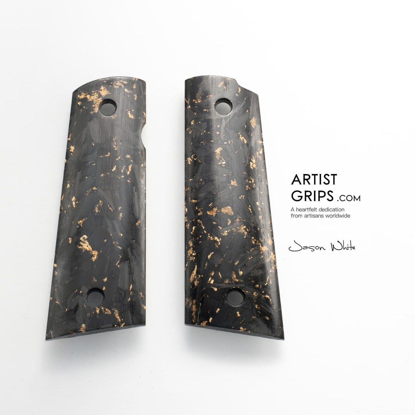 1911 Full Size Gold foil carbon fiber Pistol Grips